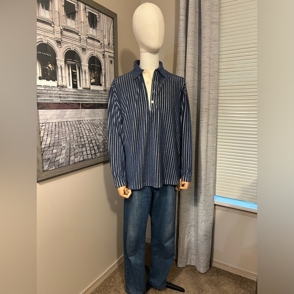 Ermenegildo Zegna Yachting Vintage Corduroy Striped Popover Shirt
